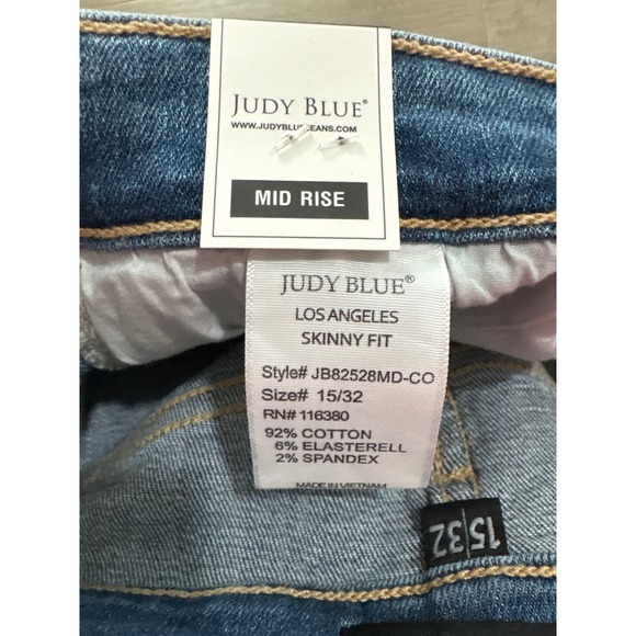 Judy Blue Los Angeles Skinny Fit Mid Rise Distressed Jeans Size 15 32 - Picture 6 of 6